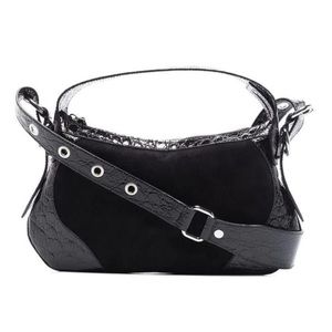 BY FAR YANA BAG - BLACK SUEDE